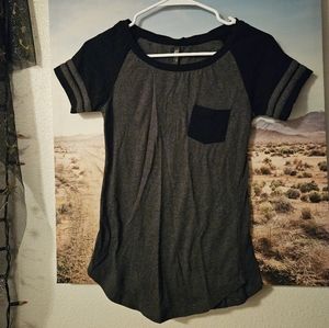 Black and Gray Baseball style Tee